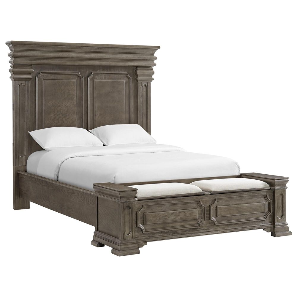 Mayberry Hill Kings Court 5 Piece Queen Storage Bedroom Set in Grey, , large