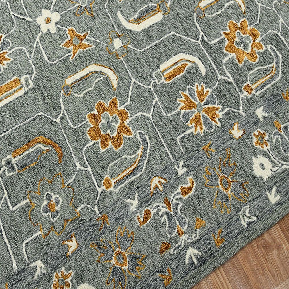 Amer Rugs Romania 8&#39; x 10&#39; Gray and Orange Area Rug, , large