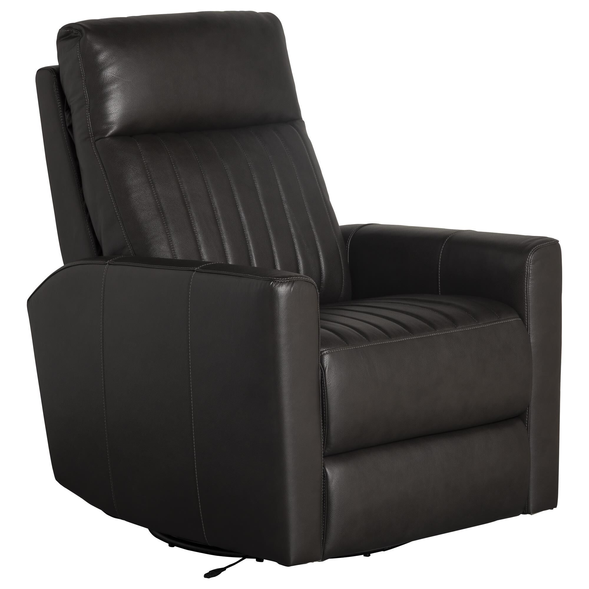 Barcalounger Vintage Leather Swivel Glider Recliner with Power