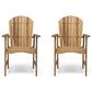 Hearth and Haven Outdoor Adirondack Dining Chair in Natural (Set of 2), , large