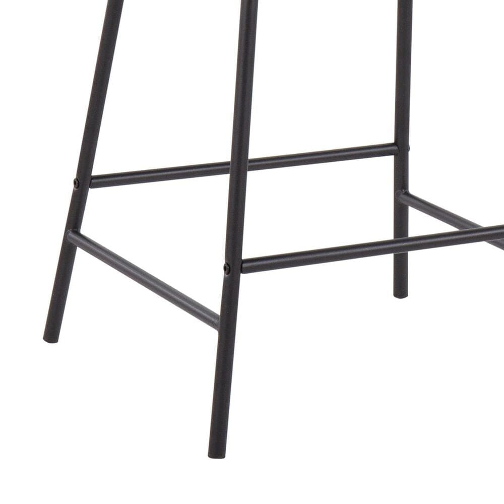 LumiSource Daniella Counter Stool with Black Velvet Upholstery in Black (Set of 2), , large