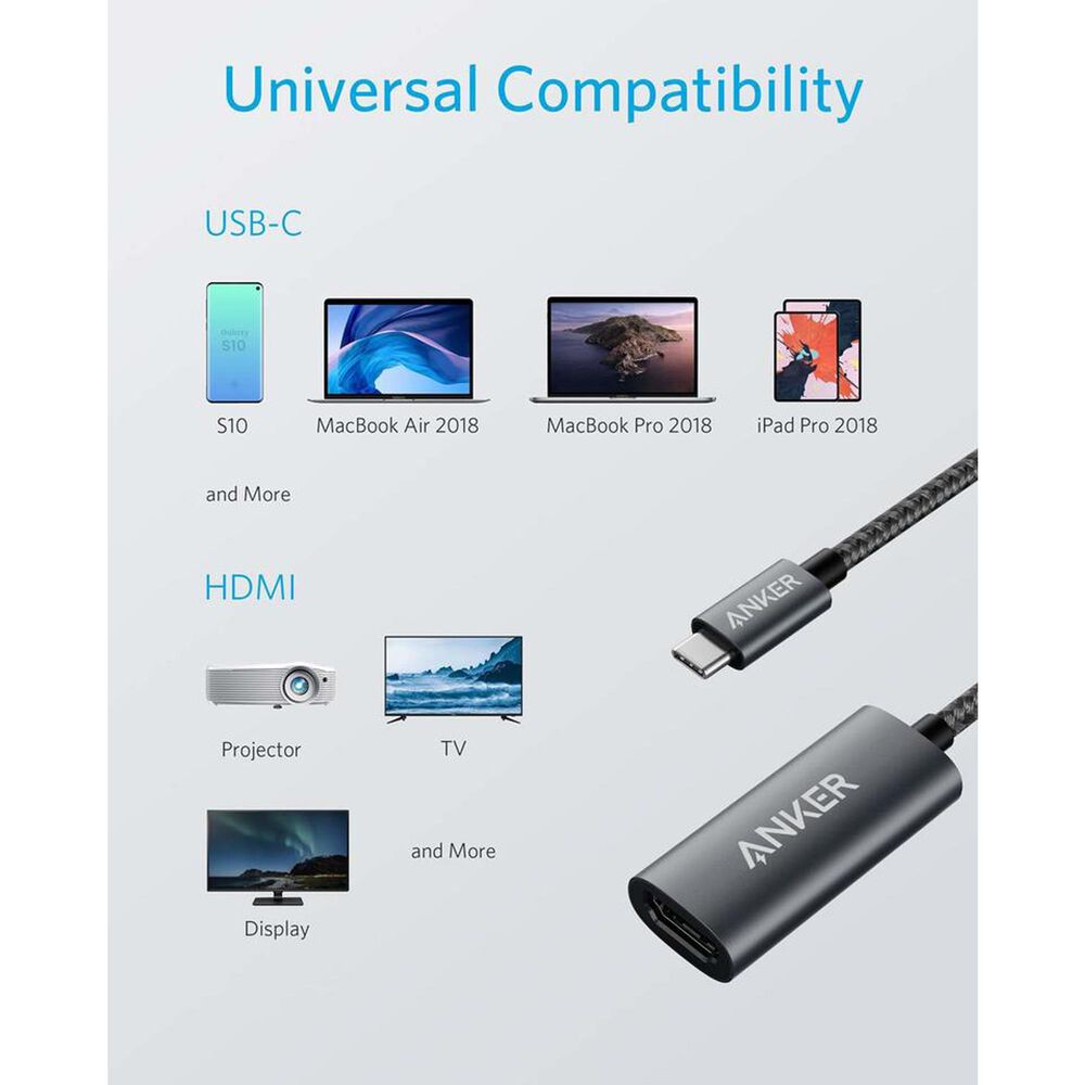 Anker 60Hz USB-C Type C to HDMI Adapter Converter Portable in Black, , large