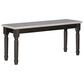 Linon Home Decor Willow Dining Bench in Smokey White and Dark Grey, , large