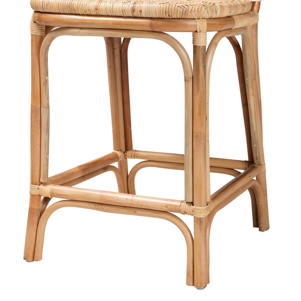 Baxton Studio Adrena Counter Stool in Natural Brown, , large