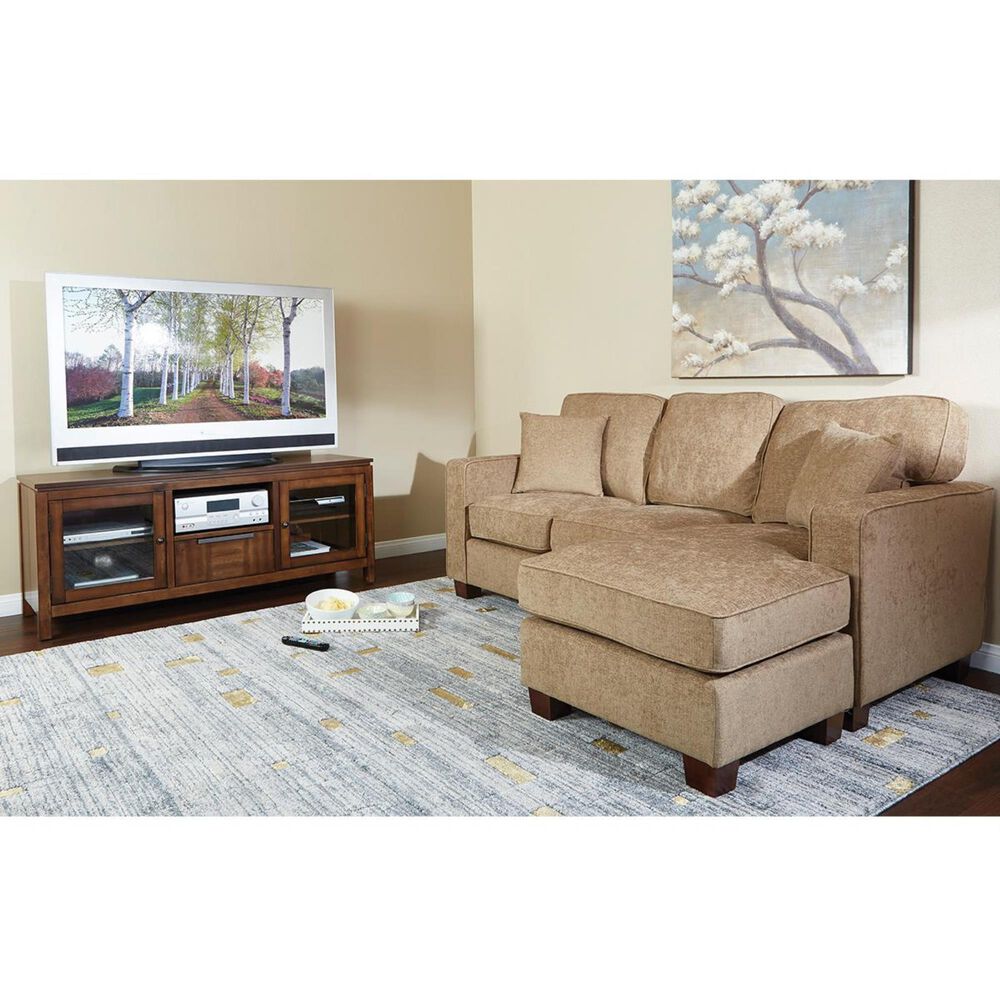 OSP Home Russell Reversible Sectional with Chaise in Brown Nebraska