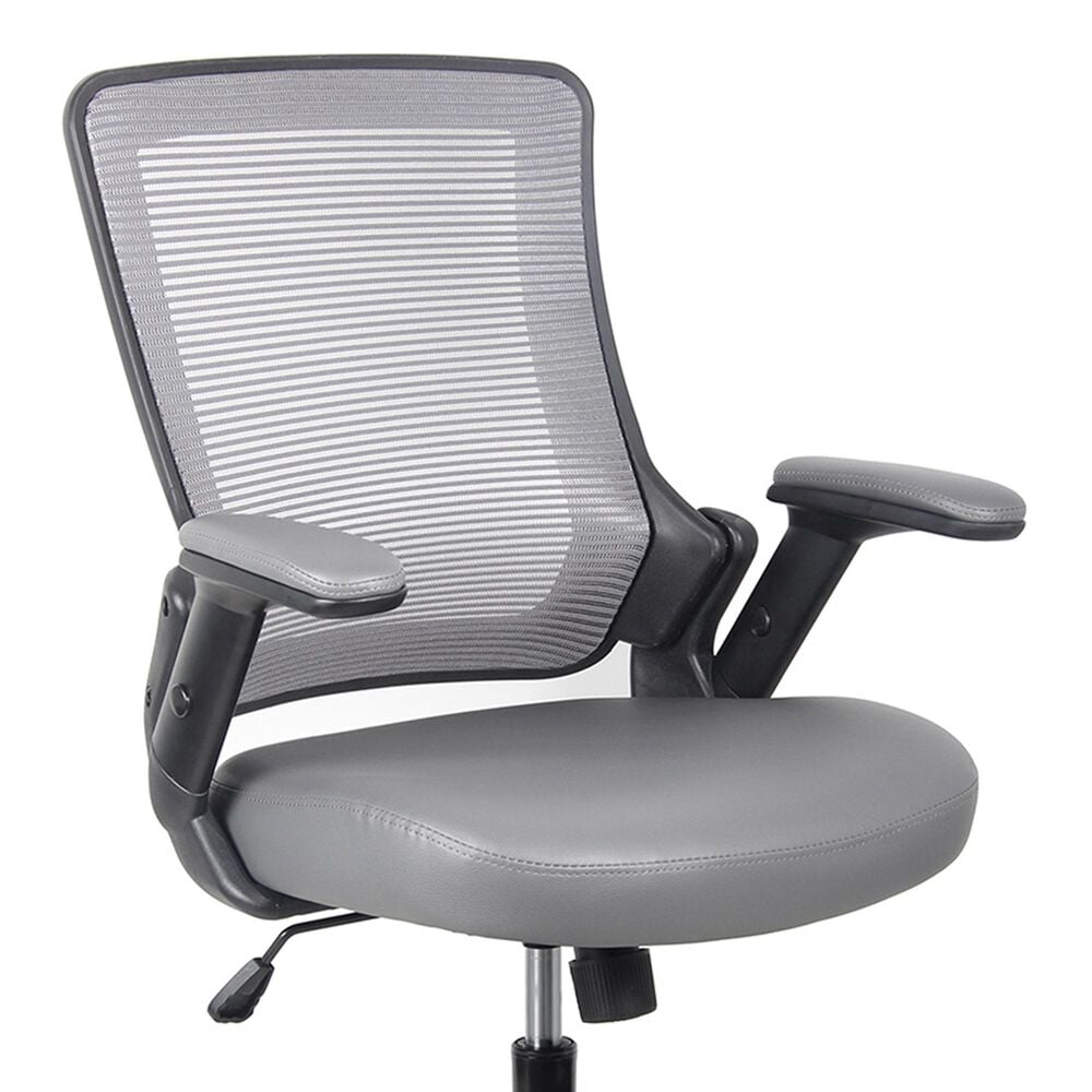 Rta Products Llc Mid-Back Mesh Task Office Chair with Height Adjustable Arms in Grey, , large