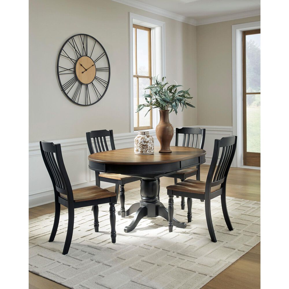 Ashley Clorazi 5-Piece Oval Dining Set in Black and Brown, , large