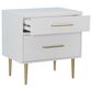 Linon Home Decor Gloria 2-Drawer Nightstand in White and Gold, , large