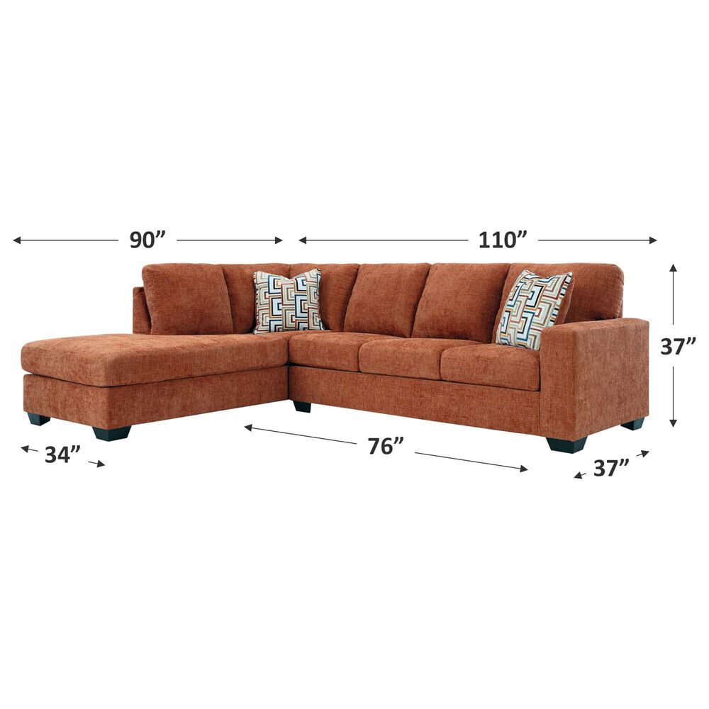 Ashley Aviemore 2-Piece Sectional with Left-Facing Chaise in Spice, , large
