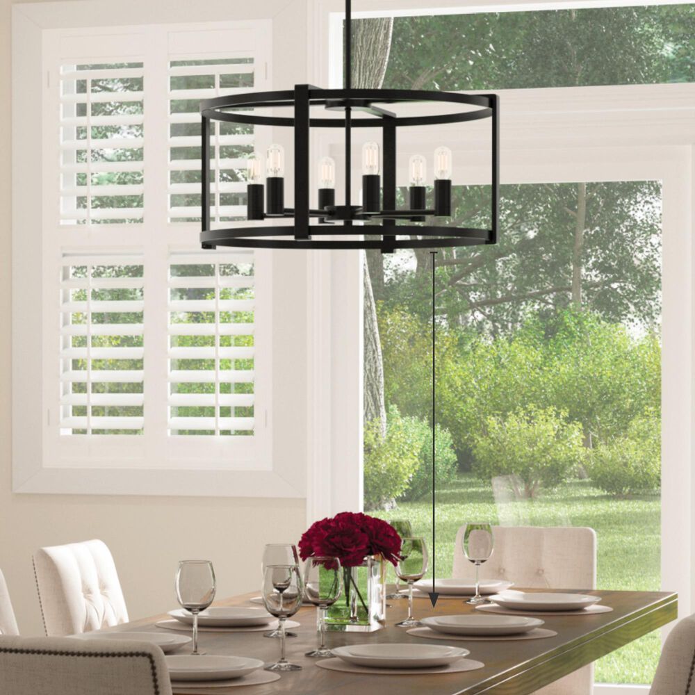 Hunter Astwood 6-Light Chandelier in Matte Black, , large
