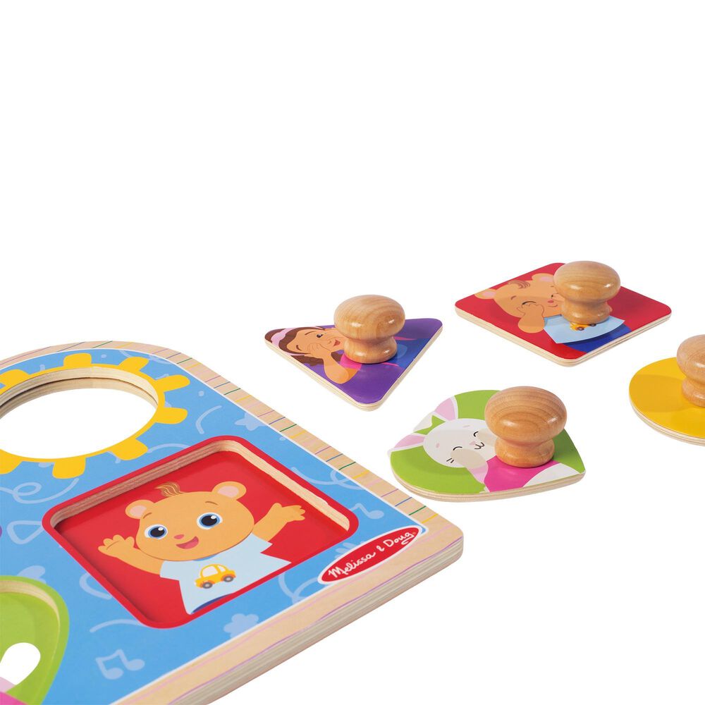 Melissa &amp; Doug 5-Piece Ms. Rachel Jumbo Knob Puzzles in Red, , large