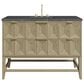 James Martin Vanities Emmeline 48" Single Vanity in Pebble Oak with 3 cm Parisien Bleu Quartz Top, , large