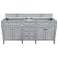 James Martin Vanities Brittany 72" Double Bathroom Vanity in Urban Gray with 3 cm Eternal Marfil Quartz Top and Rectangle Sinks, , large