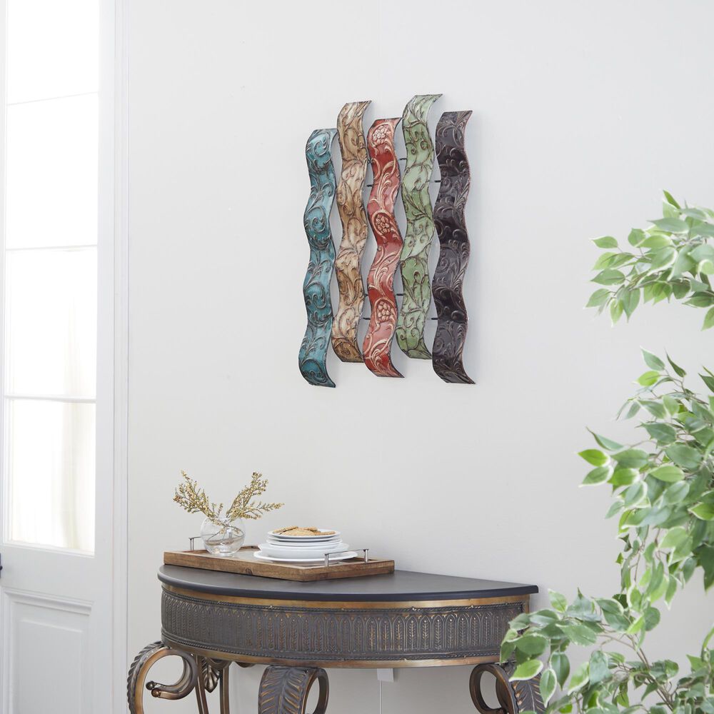 Maple and Jade 20&quot; x 24&quot; Abstract Wall Decor in Aqua, Beige, Red, Pale Green and Dark Brown, , large
