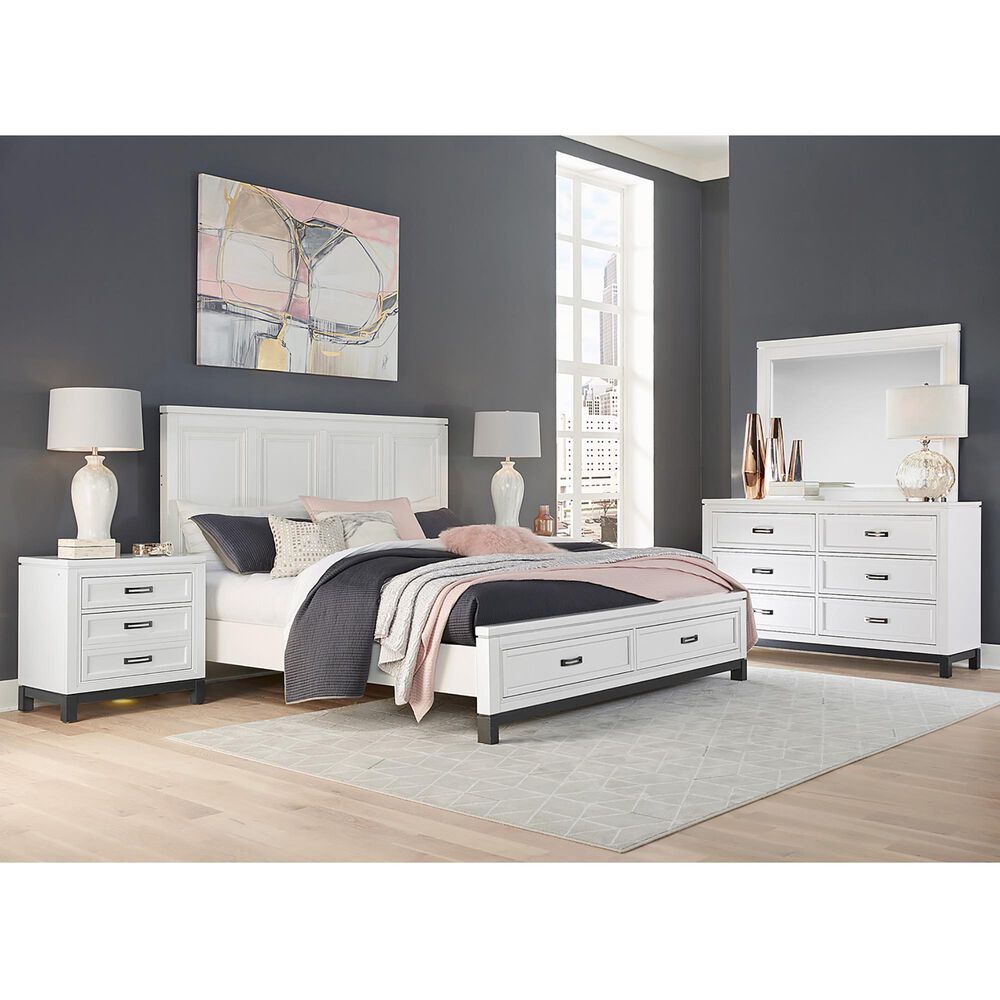 Riva Ridge Hyde Park 4-Piece Queen Storage Bedroom Set in White, , large