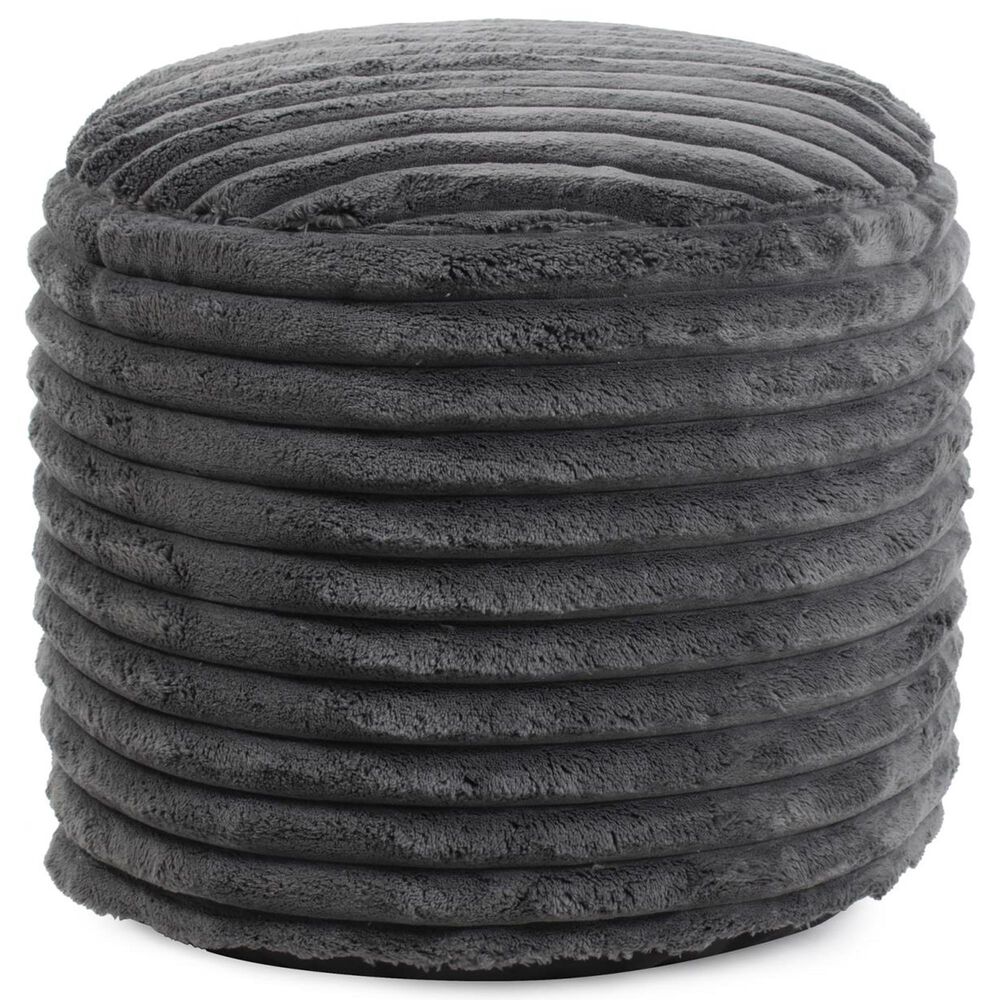 Howard Elliott Shar Pei Tall Pouf in Charcoal, , large