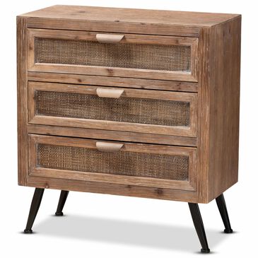 Baxton Studio Calida 3 Drawer Storage Cabinet in Natural Brown/Black, , large