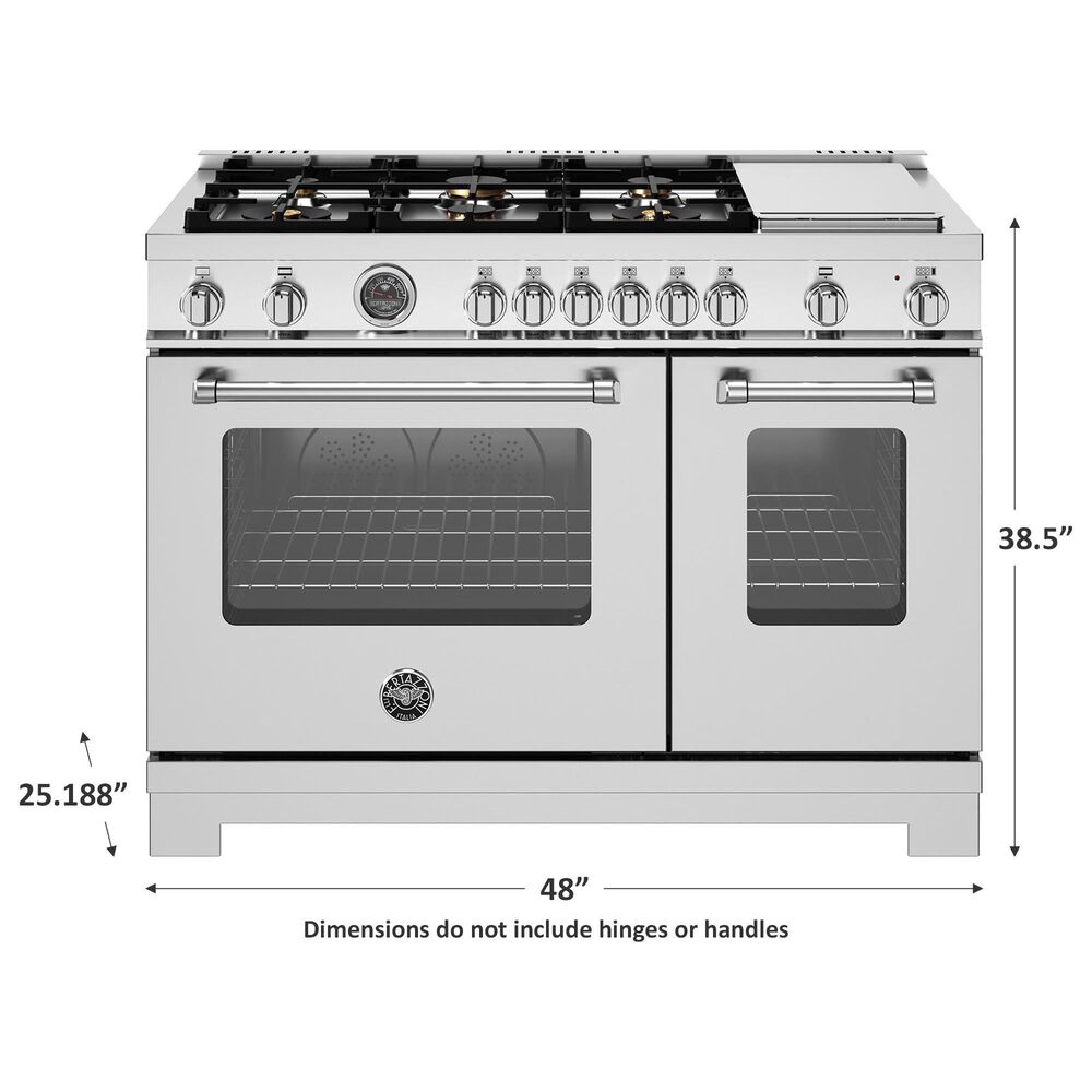 Bertazzoni Master 4.7 Cu.Ft. Gas Range with Brass Burners in Stainless Steel, , large