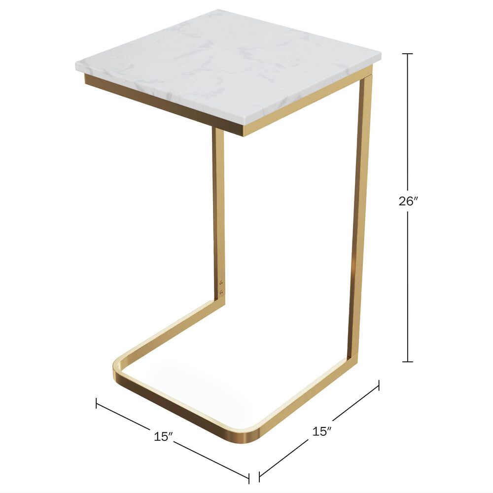 Timberlake C-Table in Gold and White, , large