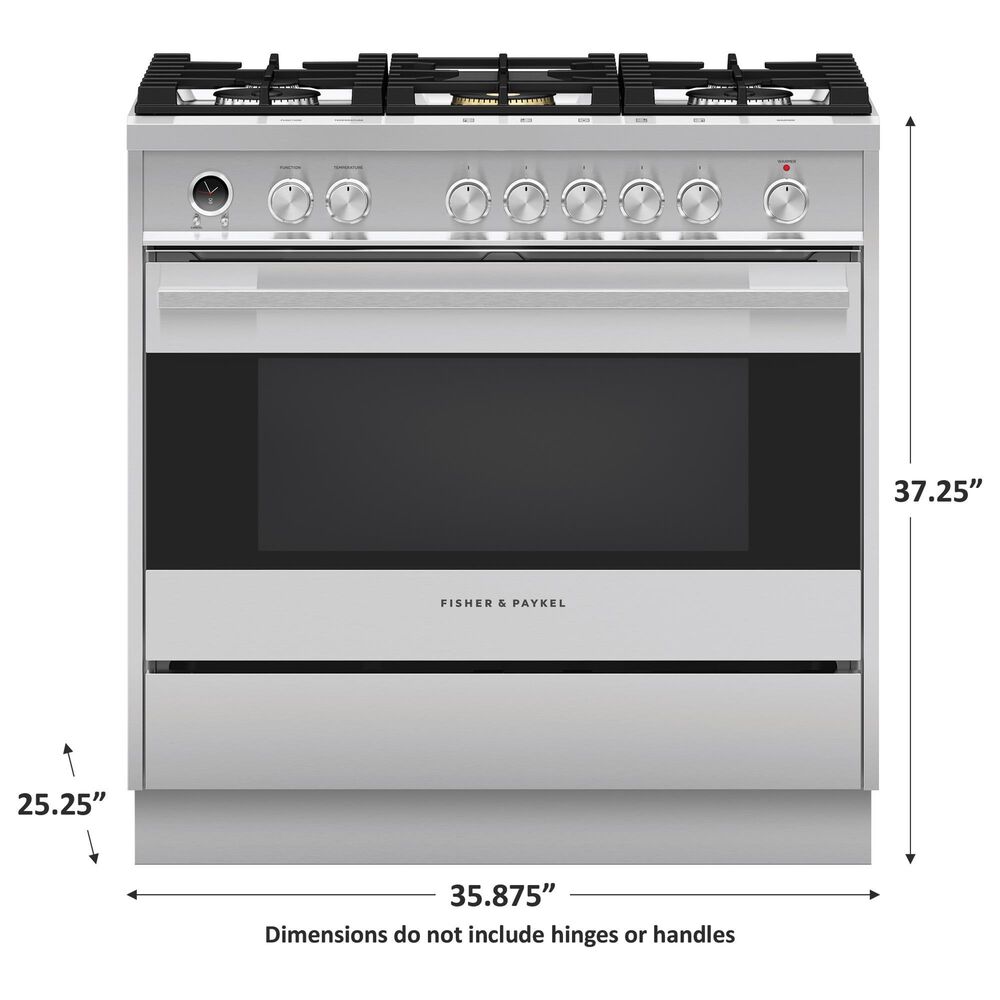 Fisher &amp; Paykel 36&quot; Freestanding Dual Fuel Ranges in Stainless Steel, , large