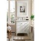 James Martin Vanities Palisades 30" Single Bathroom Vanity in Bright White with 3 cm Arctic Fall Solid Surface Top and Rectangular Sink, , large