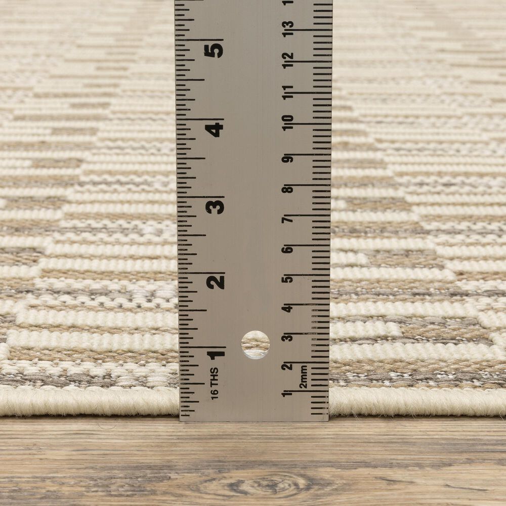 ROW by Oriental Weavers Zarina ZAR03 Beige and Ivory 7'10" x 10' Indoor/Outdoor Area Rug, , large