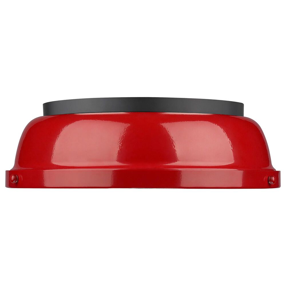 Golden Lighting Duncan 14&quot; Flush Mount in Matte Black and Red, , large