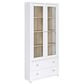 Coaster Hawthorne 4-Shelf Glass Door Tall Cabinet in White, , large