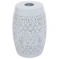 Hearth and Haven Outdoor Side Table with Built-In Solar Battery in White, , large