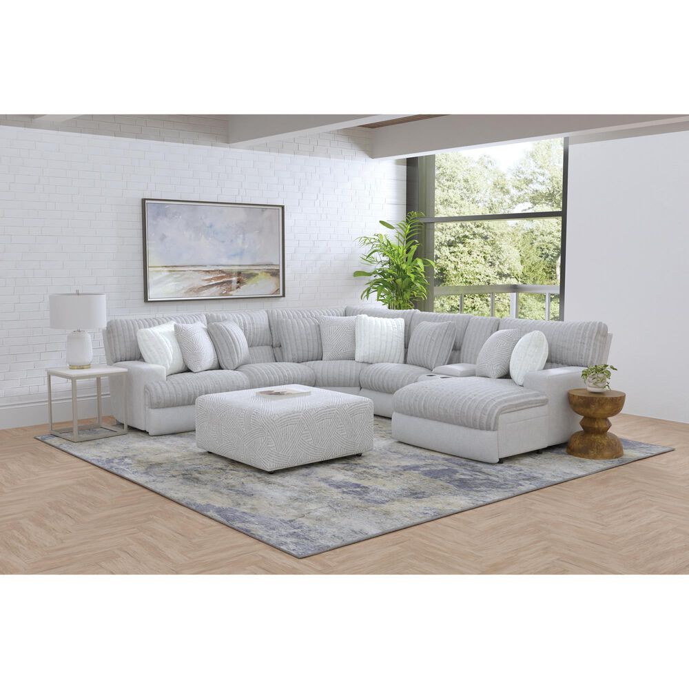 Catnapper Abraxas Castered Cocktail Ottoman in Oyster, , large