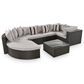 HOMLUX 7-piece Outdoor Conversation Set with Black Wicker in Light Gray, , large