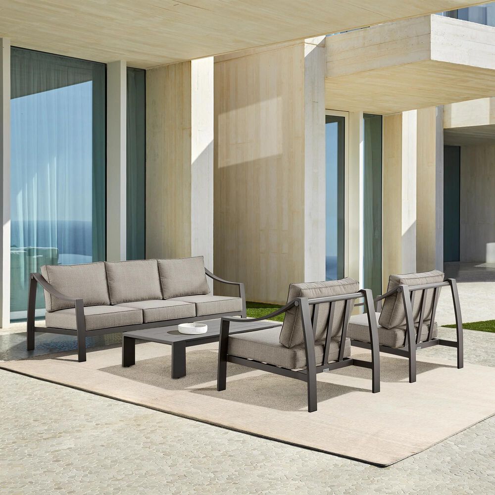 Blue River Mongo 4-Piece Patio Conversation Set in Brown, , large