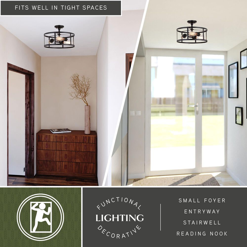 Vaxcel Akron 3-Light Semi Flush Mount in Oil Rubbed Bronze, , large