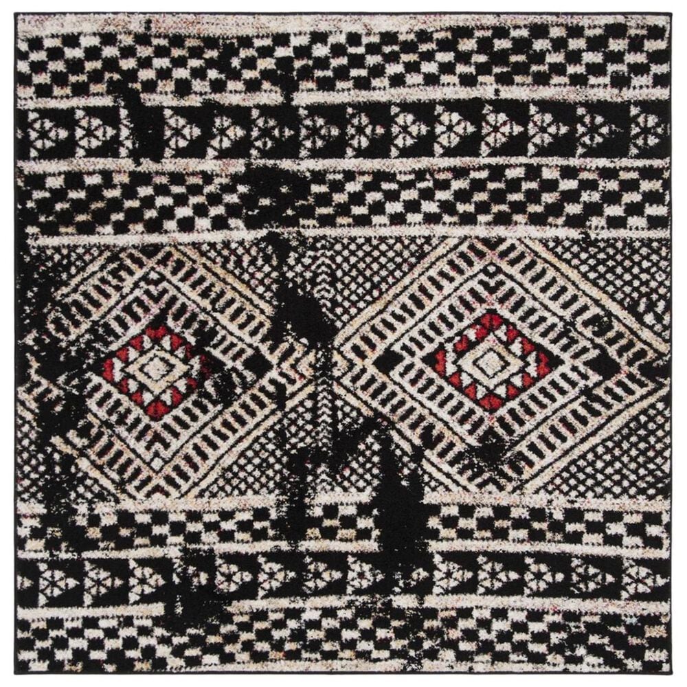 Safavieh Adirondack ADR202Z 6" Square Black and Light Grey Area Rug, , large