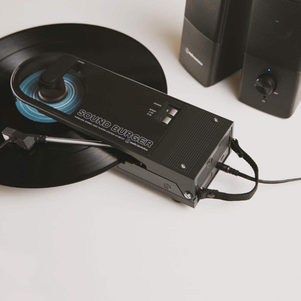 Audio-Technica Sound Burger Portable Bluetooth Turntable in Black, , large