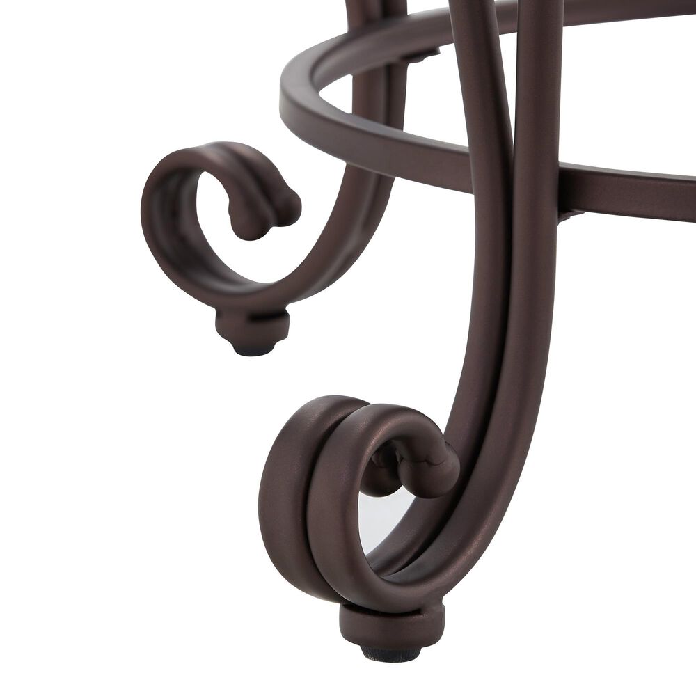 Linon Home Decor Gathered Swivel Counter Stool in Rich Bronze, , large