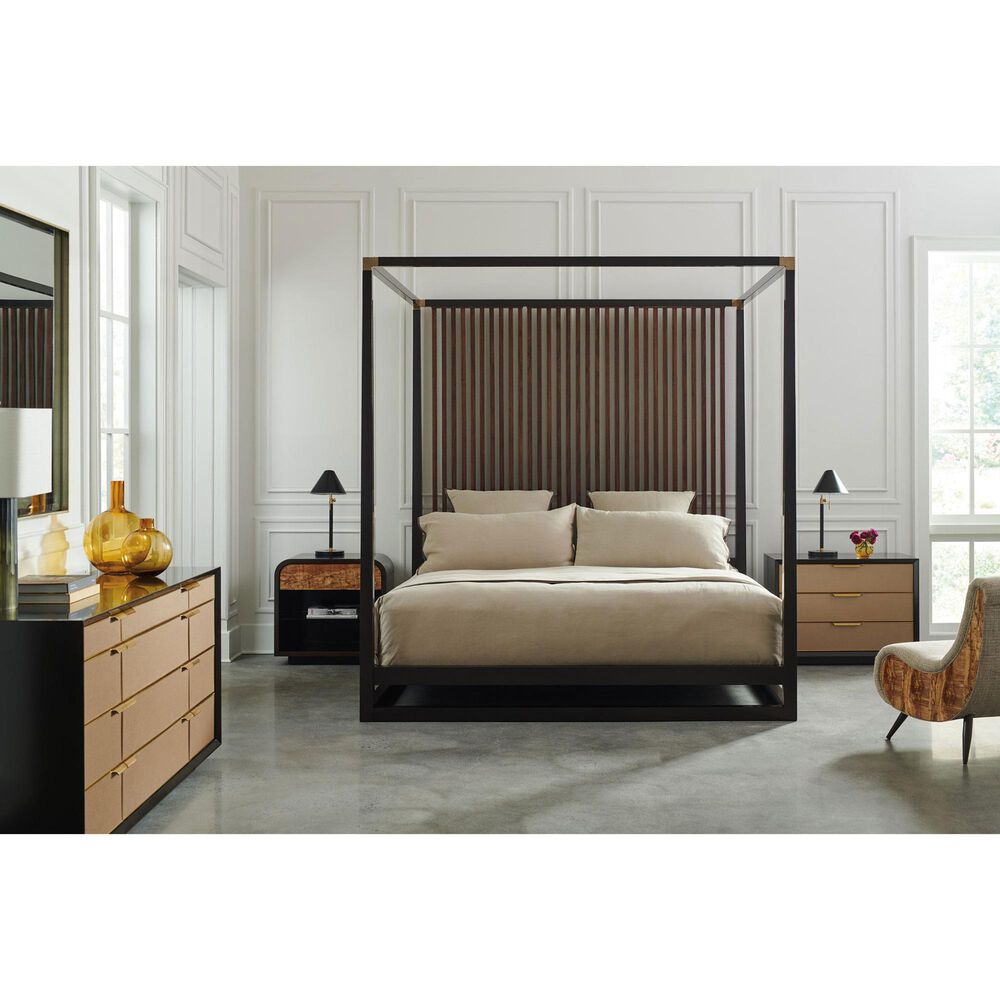 SCHNADIG Pinstripe Capony King Bed in Dark Chocolate and Rich Walnut, , large
