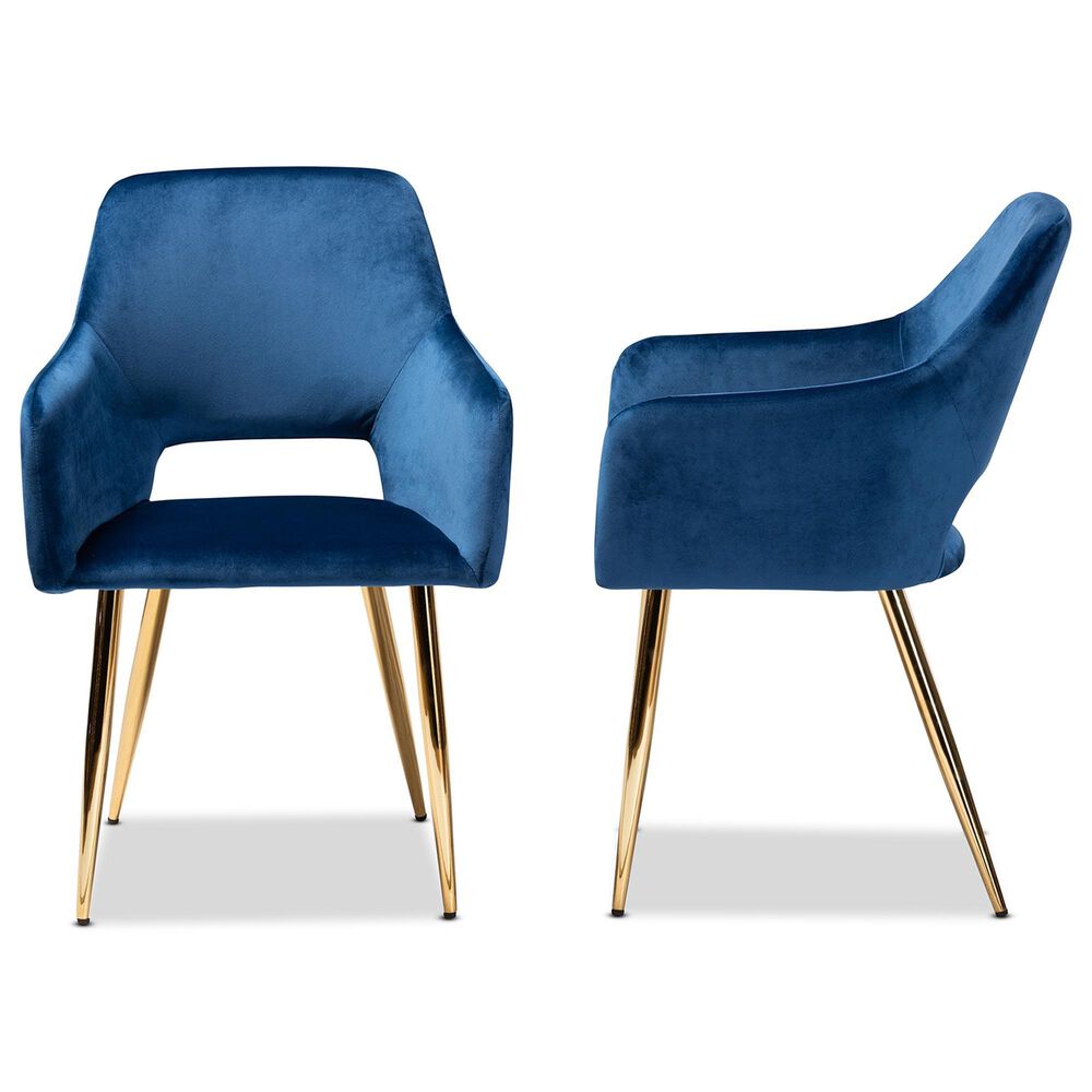 Baxton Studio Germaine Arm Chair in Gold (Set of 2), , large