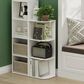 HOMLUX 3-Tier Corner Open Shelf Bookcase in White, , large