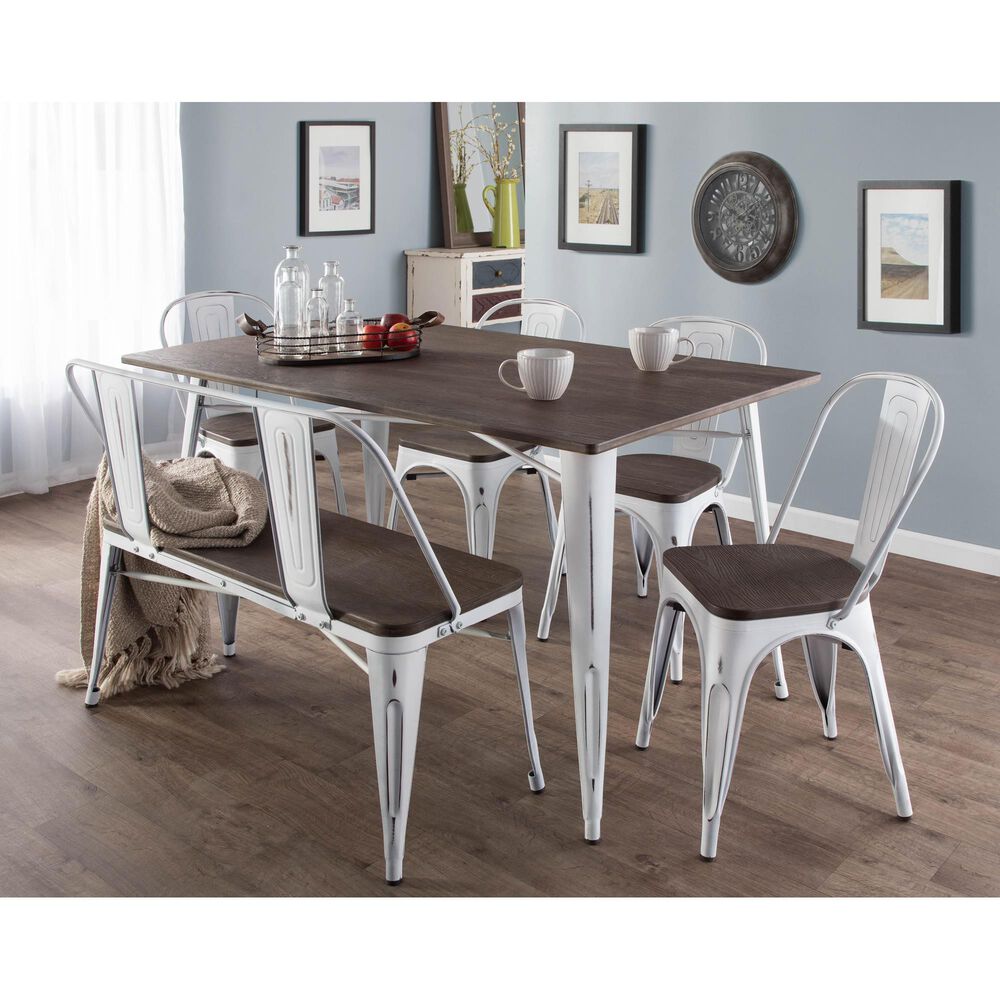 Lumisource Oregon Bench in Espresso and White, , large