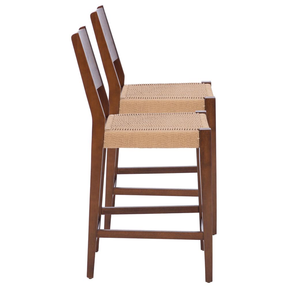 Linon Home Decor Cadence Counter Stool in Brown and Natural (Set of 2), , large