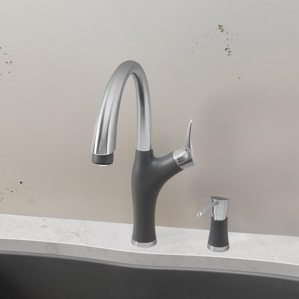 Blanco Artona Pull-Down Kitchen Faucet 1.5 GPM in PVD Steel and Cinder, , large