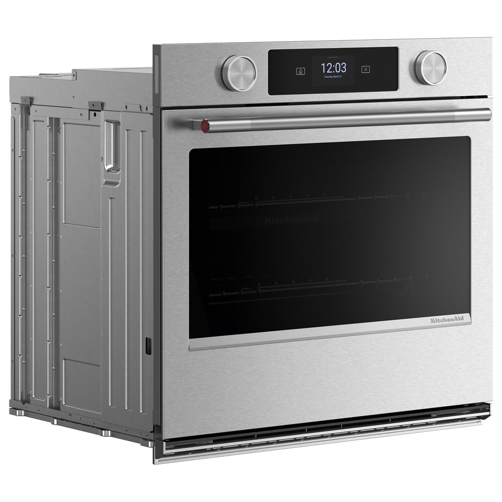 KitchenAid 2-Piece Kitchen Package with PrintShield Stainless Steel 30" Smart Single Wall Oven and Black 30" Electric Cooktop, , large