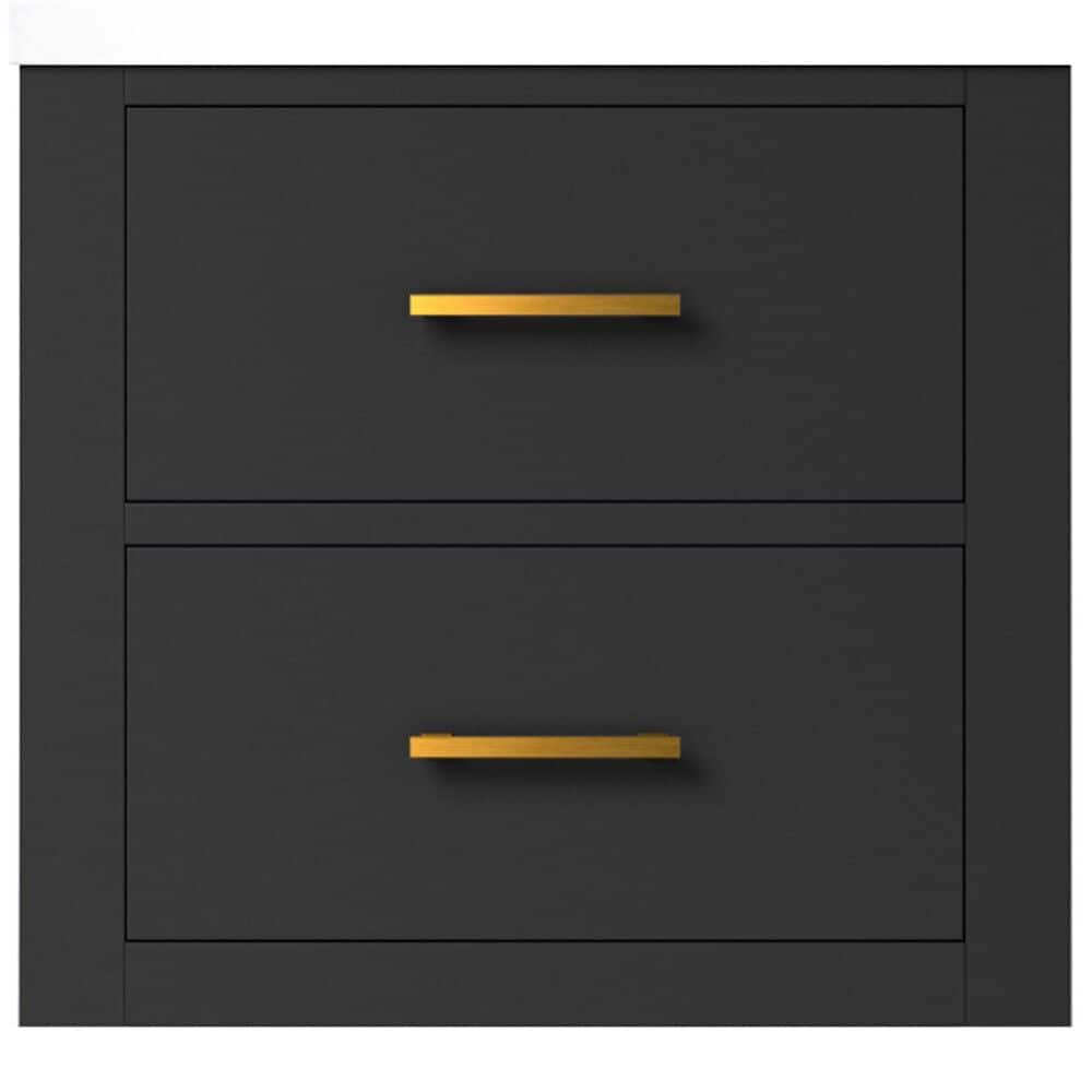Lexora Home Castor 20&quot; Single Bathroom Vanity in Black with White Acrylic Top and Rectangular Sink, , large