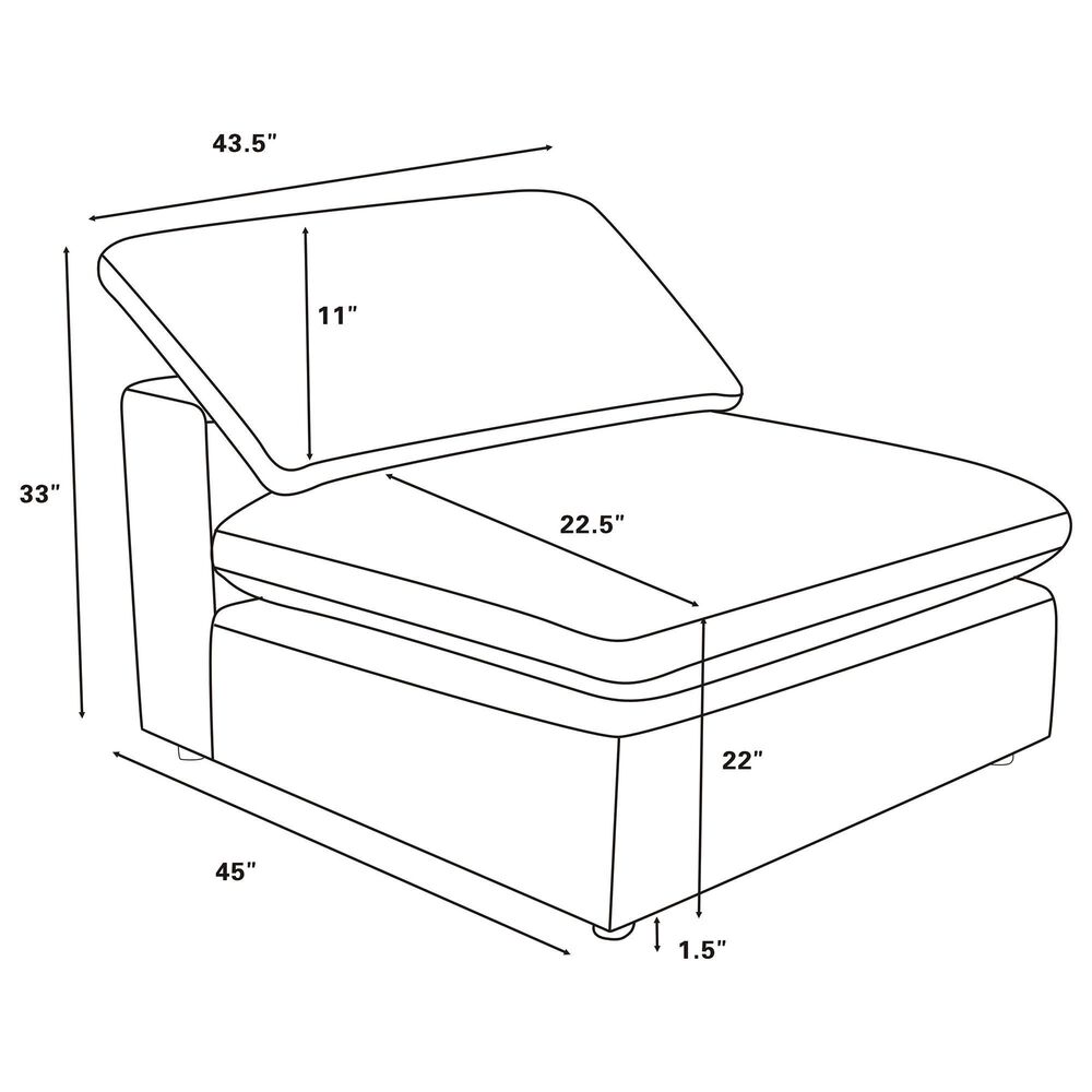 Coaster Raleigh Armless Chair in Ivory, , large