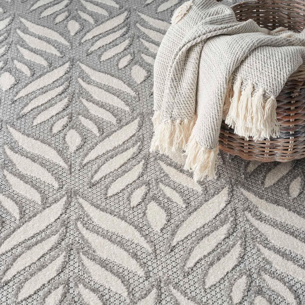Nourison Aloha 2&#39;8&quot; x 4&#39; Grey Indoor/Outdoor Area Rug, , large