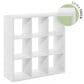HOMLUX 9-Cube Reversible Open Back Bookshelf in White, , large