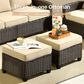 HOMLUX 5-Piece Patio Conversation Set with Brown Wicker in Beige, , large