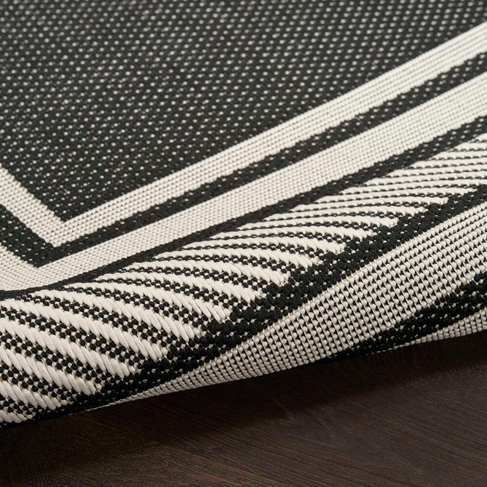 Nourison Horizon HOZ03 Black 6&#39; x 9&#39; Indoor/Outdoor Area Rug, , large