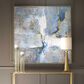 Uttermost 61" x 61" Meditation Hand Painted Canvas in Blue, White, Gray and Gold, , large